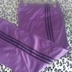 Adidas violet sweat pants basketball zip
